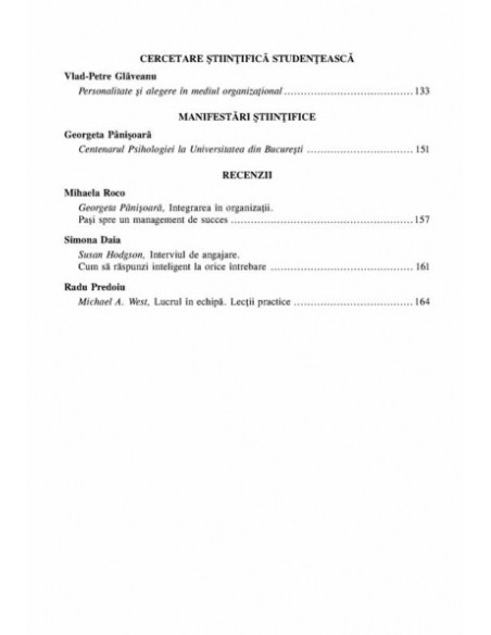 Revista de Psihologie Organizaţională. Vol. VII, Nr. 1-2/2007