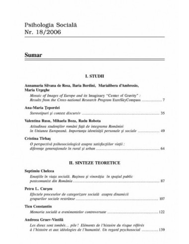 Psihologia Socială. Nr. 18/2006 –...