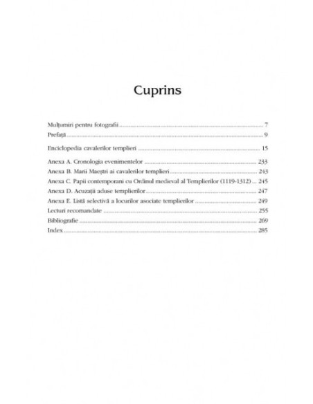 Enciclopedia cavalerilor templieri. Ghid de personaje, locuri, evenimente și simboluri ale Ordinului Templierilor