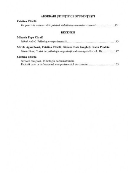 Revista de Psihologie Organizaţională. Vol. VII, Nr. 3-4/2007