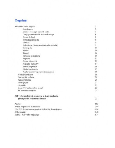 501 verbe englezești
