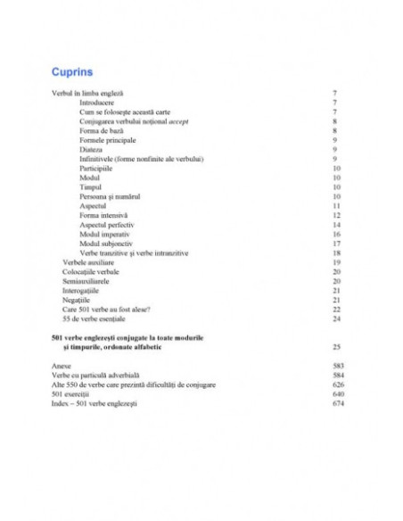 501 verbe englezești