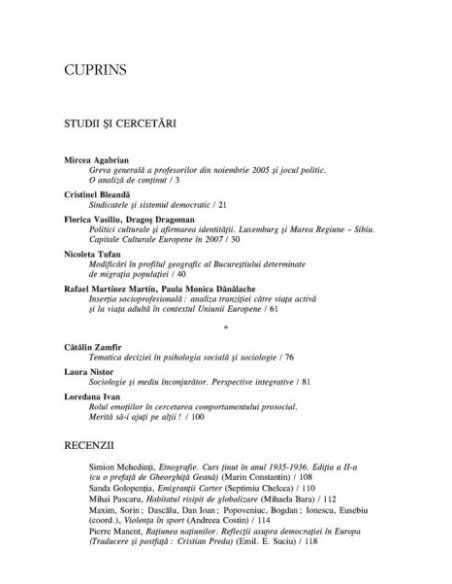 Sociologie Românească. Volumul VI. Nr. 2/2008