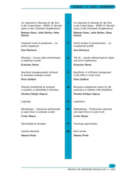 Revista de asistență socială. Nr. 3/2007