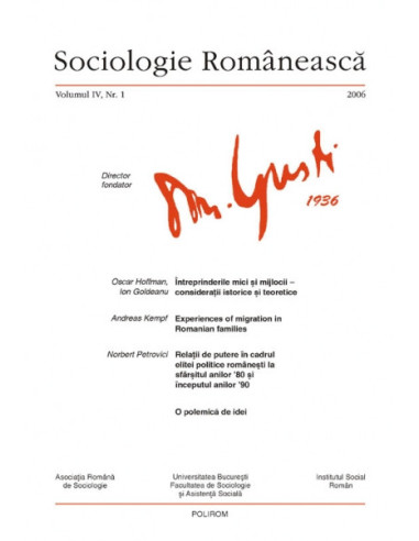 Sociologie Românească. Volumul IV. Nr. 1. 2006