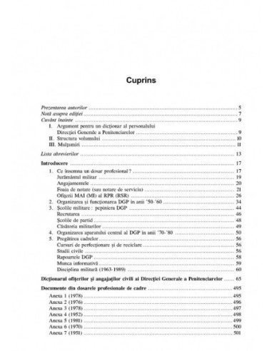 Dictionarul ofițerilor și angajatilor...