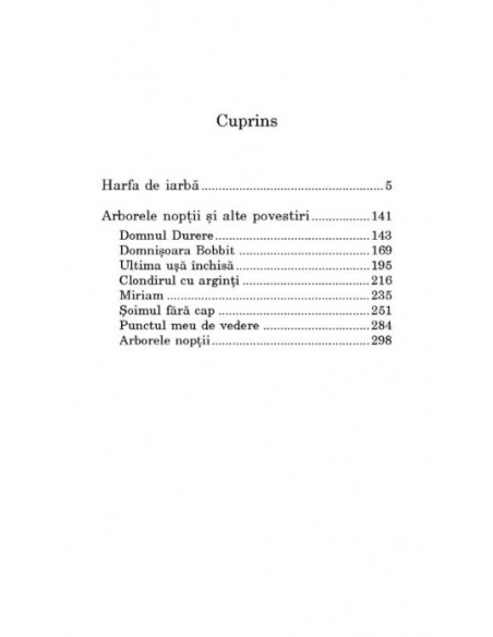 Harfa de iarba. Arborele nopţii şi alte povestiri