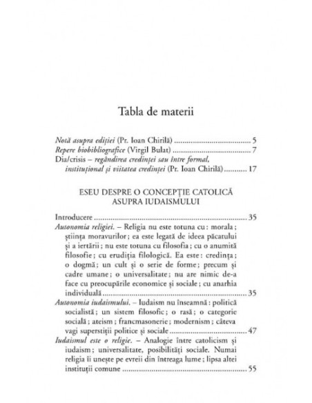 Eseu despre o concepție catolică asupra iudaismului. Iluzii și realități evreiești