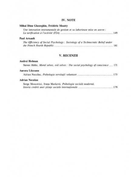 Psihologia Socială. Nr. 28 (II)/2011 – Buletinul Laboratorului „Psihologia cîmpului social”, Universitatea „Al.I. Cuza”, Iaşi
