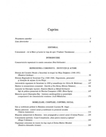 Represiune şi control social în România comunistă.