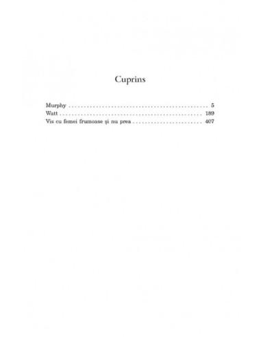 Opere II. Murphy. Watt. Vis cu femei...