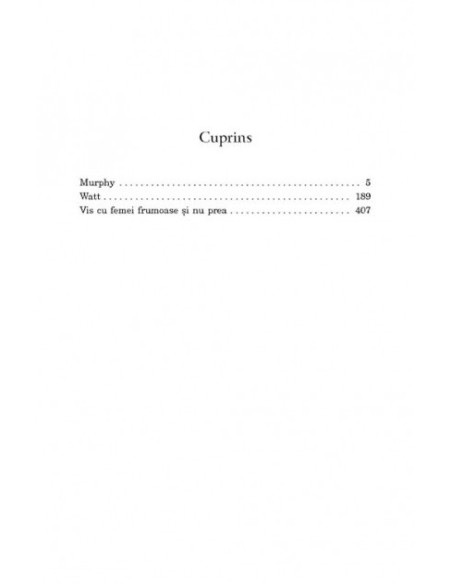 Opere II. Murphy. Watt. Vis cu femei frumoase și nu prea