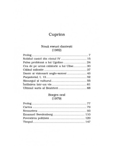 Nouă eseuri danteşti. Borges oral...