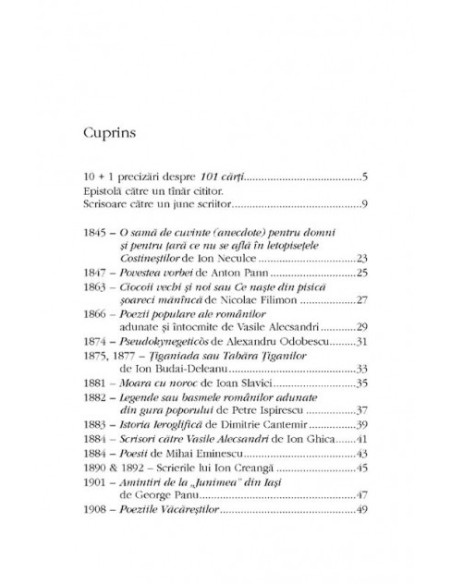 101 cărți românești de citit într-o viață