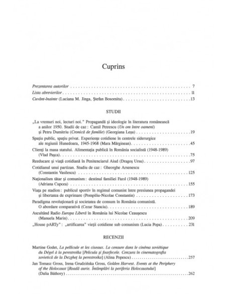 Între transformare și adaptare. Avataruri ale cotidianului în regimul comunist din România. 