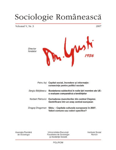 Sociologie românească. Volumul V, nr. 3/2007