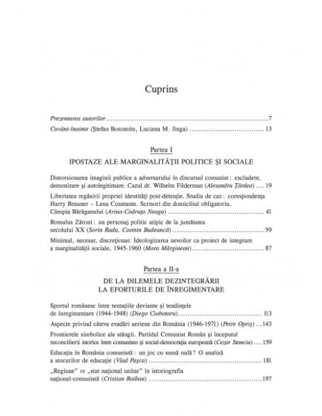 Marginalități, periferii și frontiere simbolice. Societatea comunistă și dilemele sale identitare.