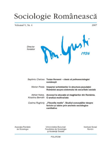 Sociologie românească. Volumul V, Nr. 4/2007