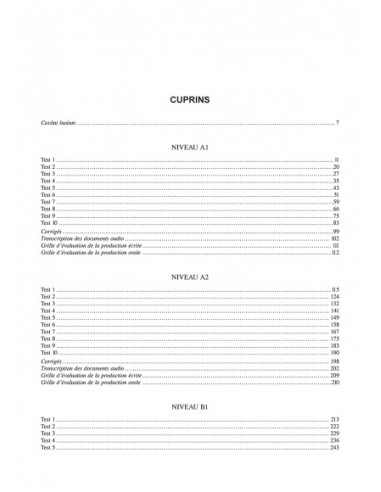 Teste DELF/DALF. Nivelurile A1, A2,...
