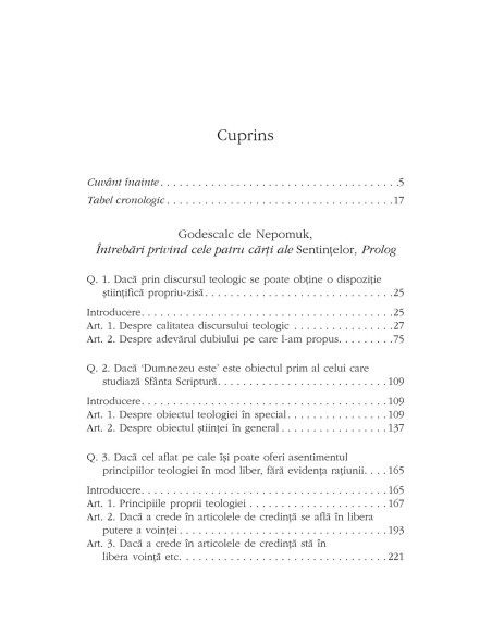 Teologia ca dispoziţie ştiinţifică. Prolog la Comentariu la Cartea Sentinţelor. Ediţie critică