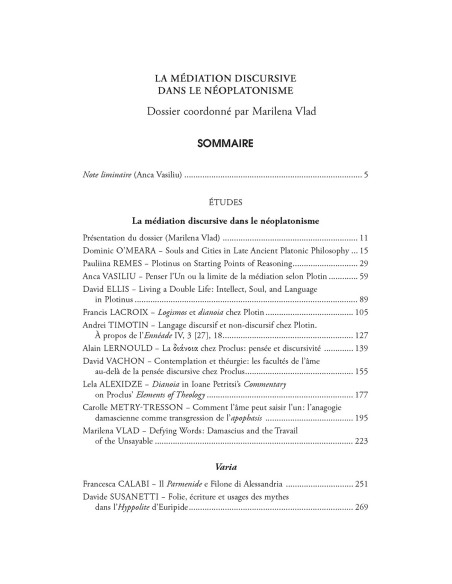 Chôra. Nr. 14/2016. Revistă de studii antice şi medievale: filosofie, teologie, ştiinţe