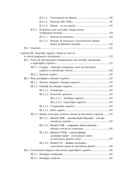 Integrarea curriculară şi dezvoltarea capacităţilor cognitive