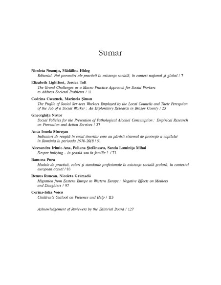 Revista de asistenţă socială. Nr. 4/2019