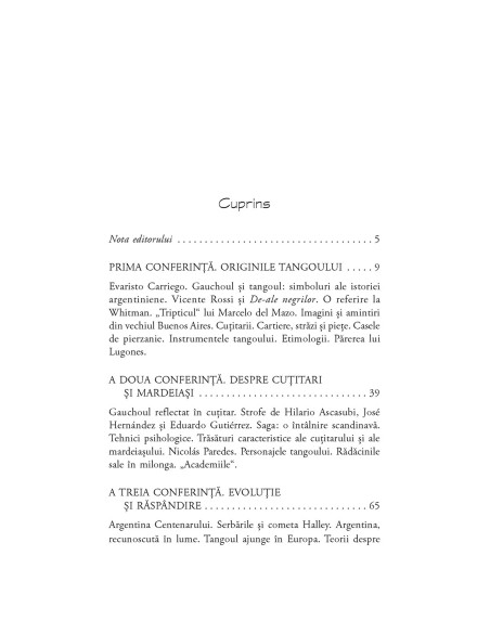 Tangoul. Patru conferinţe