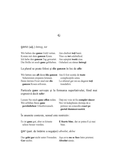 Limba germană. Dicționar de cuvinte-instrument