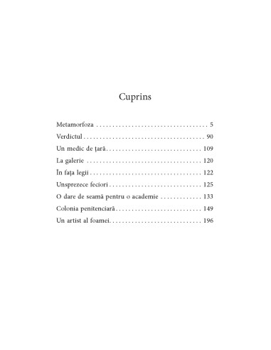 Metamorfoza şi alte povestiri Metamorfoza şi alte povestiri