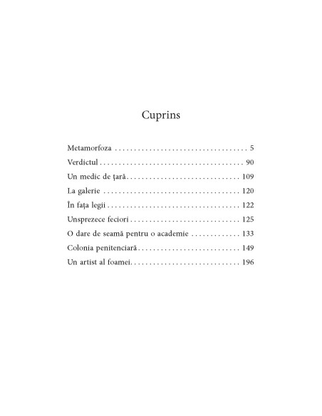 Metamorfoza şi alte povestiri