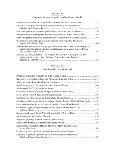 Intervenţii psihologice în şcoală Intervenţii psihologice în şcoală