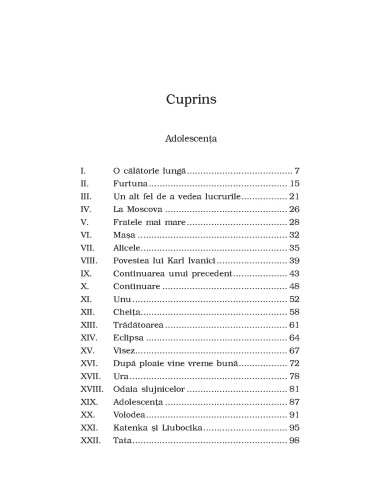 Adolescenţa. Tinereţea