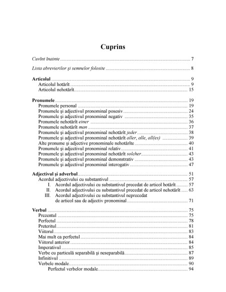 Limba germană. Exerciții de gramatică și vocabular