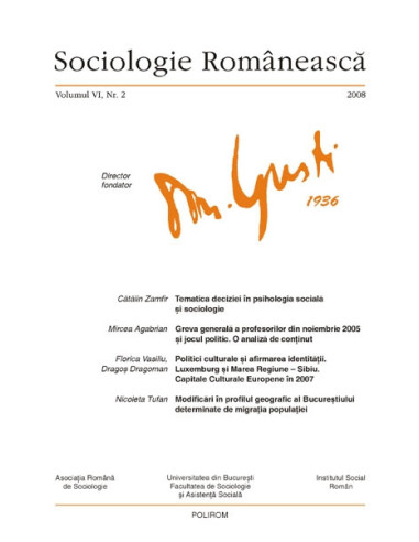 Sociologie Românească. Volumul VI. Nr. 2/2008