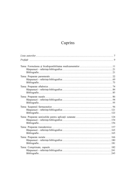 Teste-grilă de tehnologie farmaceutică pentru admitere la rezidenţiat