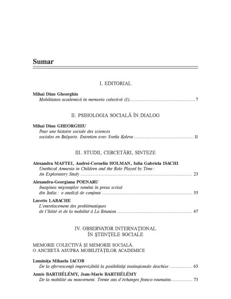 Psihologia socială. Buletinul Laboratorului Psihologia cîmpului social 47(I)/2021