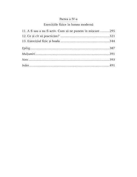 O istorie naturală a exerciţiului fizic