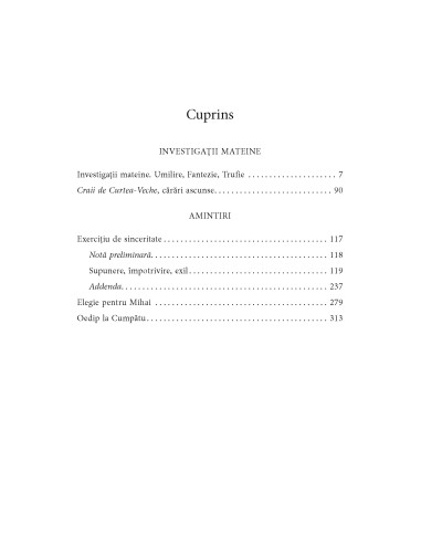 Investigaţii mateine * Amintiri Investigaţii mateine * Amintiri