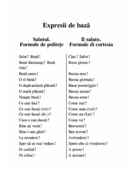 Ghid de conversație român-italian