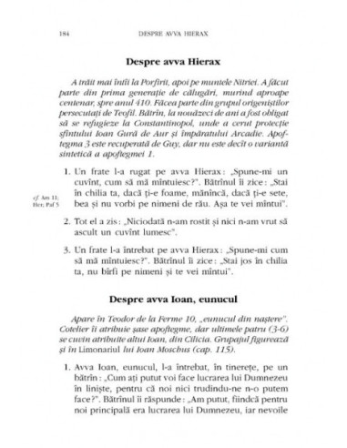 Patericul sau Apoftegmele Părinților...