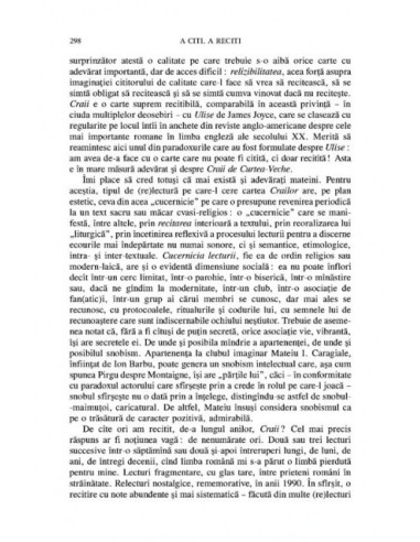 A citi, a reciti. Către o poetica a... A citi, a reciti. Către o poetica a...