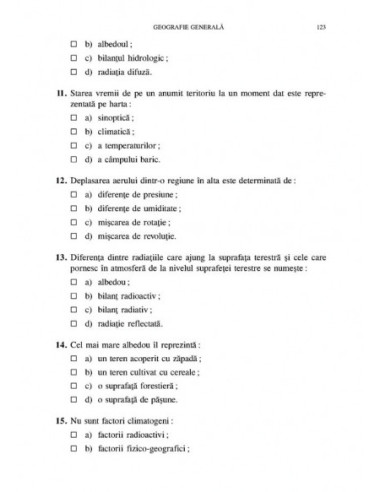 Teste de Geografie pentru bacalaureat
