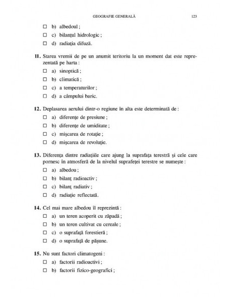Teste de Geografie pentru bacalaureat
