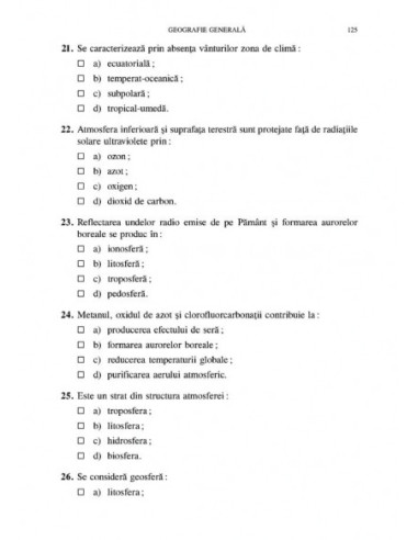 Teste de Geografie pentru bacalaureat