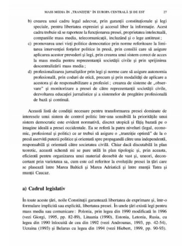 Mass media în România post-comunistă Mass media în România post-comunistă