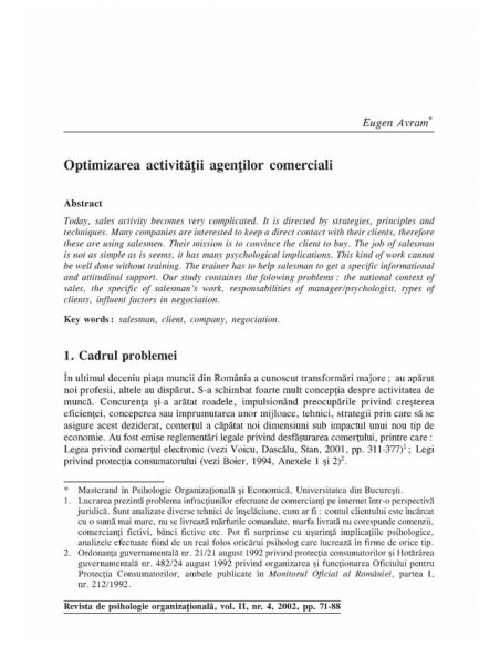 Revista de Psihologie Organizaţională. Vol. II, Nr. 4/2002