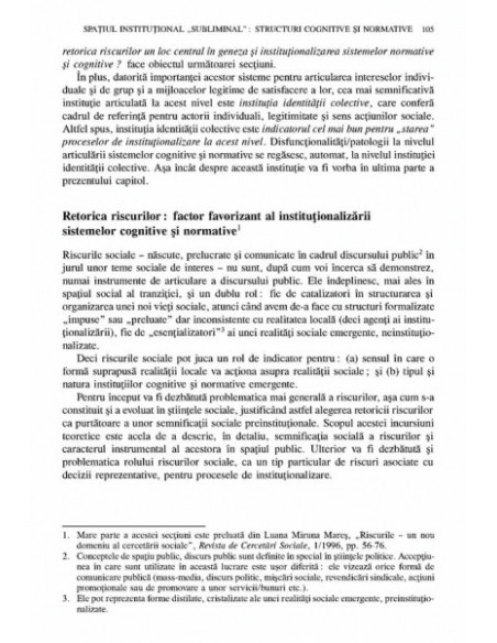 Imagini instituționale ale tranziției