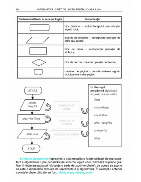 Informatică. Caiet de lucru pentru clasa a V-a
