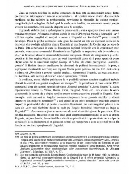 România și Ungaria în cadrul „Noii Europe” (1920-1923)